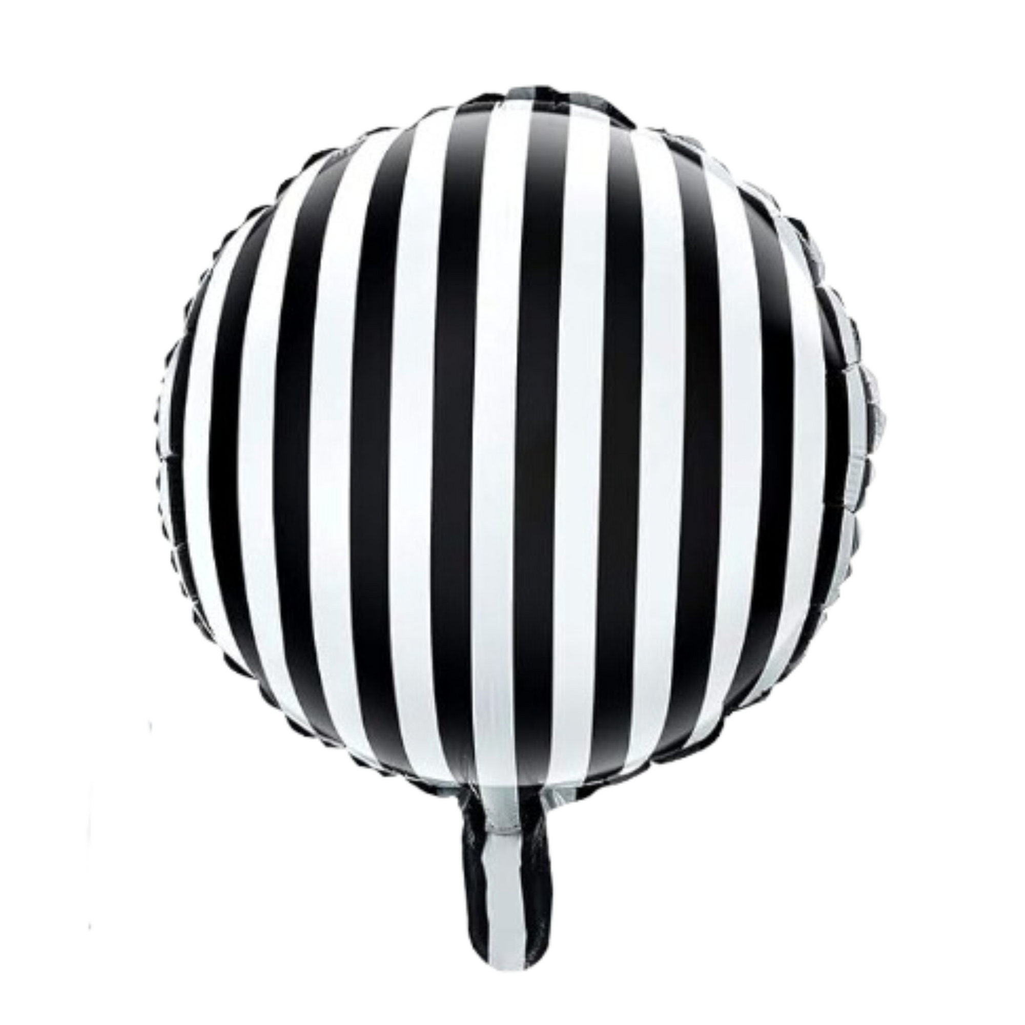 Round Mylar - Black & White Striped