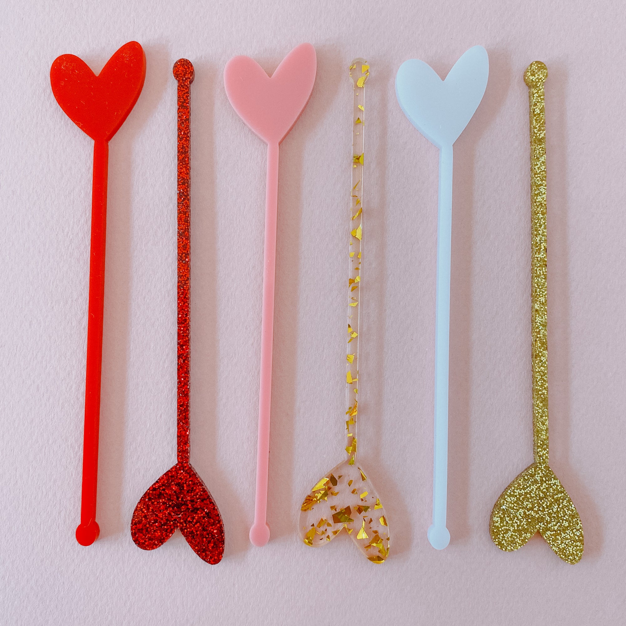 Valentines Stir Sticks Set - Hearts
