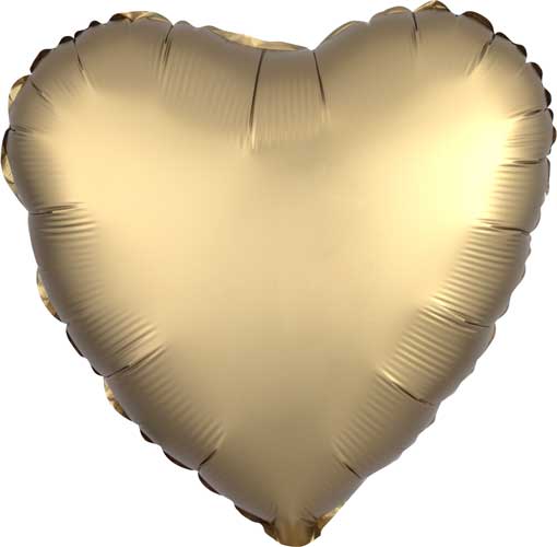 Satin Mylar Heart - Gold