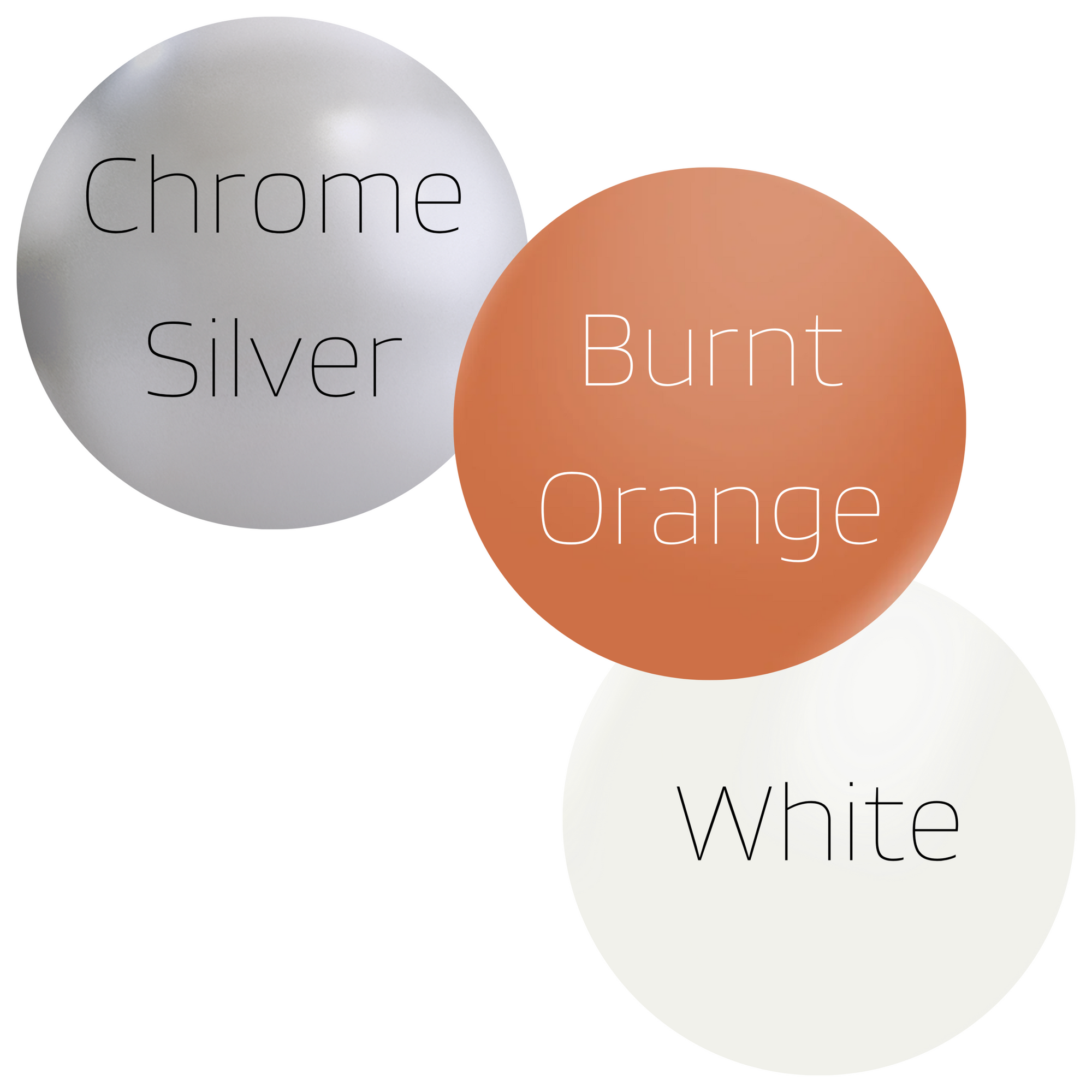 Grad Collection - White, Burnt Orange & Chrome Silver
