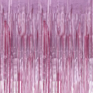 Fringe Backdrop Curtain - Light Pink