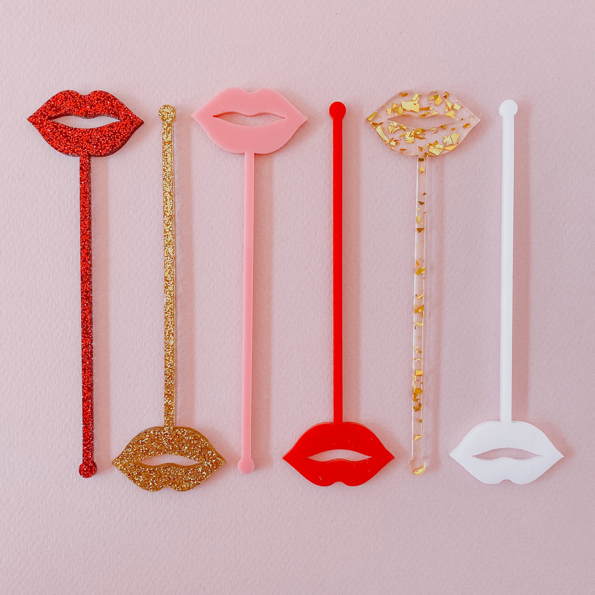 Valentines Stir Sticks Set - Lips