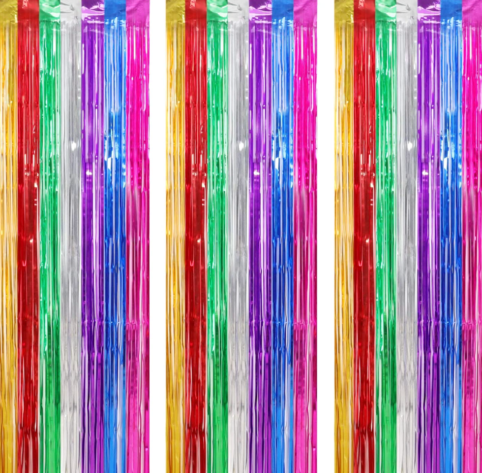 Fringe Backdrop Curtain - Rainbow
