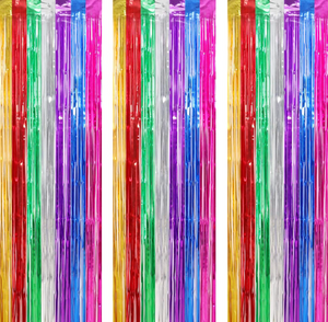 Fringe Backdrop Curtain - Rainbow